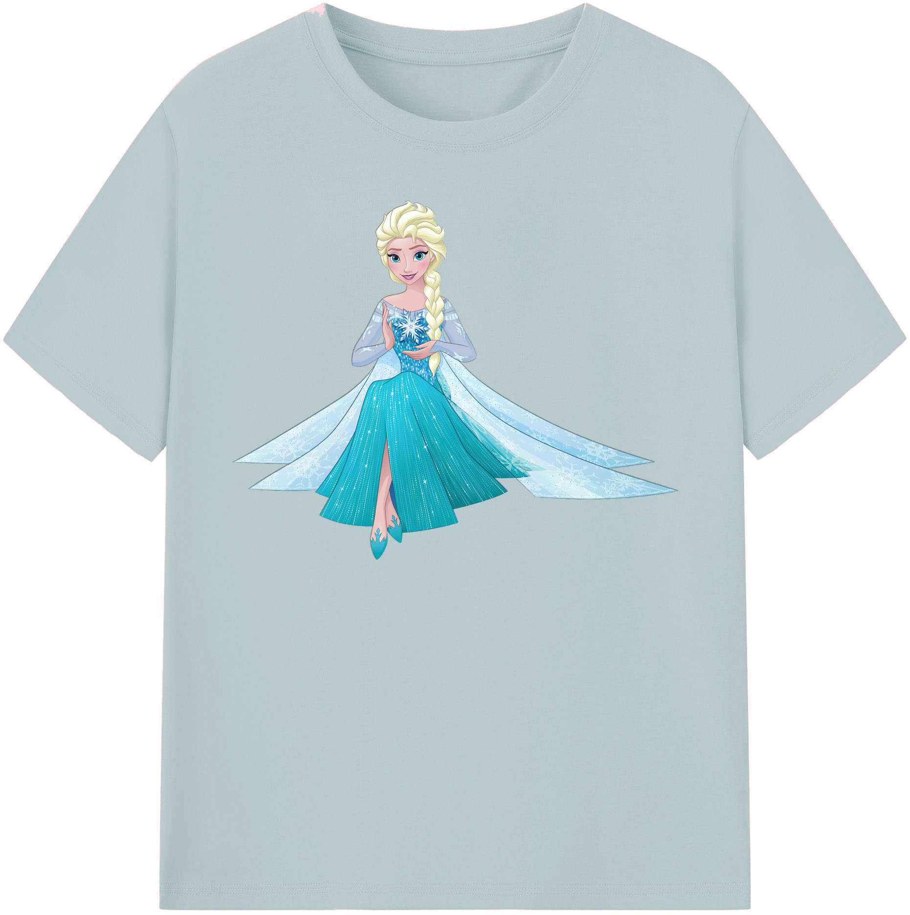 （画像用） アナと雪の女王 アンナ エルサ Frozen Anna Elsa 綿100％半袖Tシャツ（フロントプリント）
